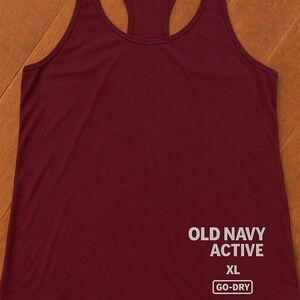 Old Navy Active Go-Dry Racerback Tank – Size XL Burgundy